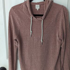 Kaileigh Rowan Mauve Hooded Knit Top | Long Sleeve Pullover